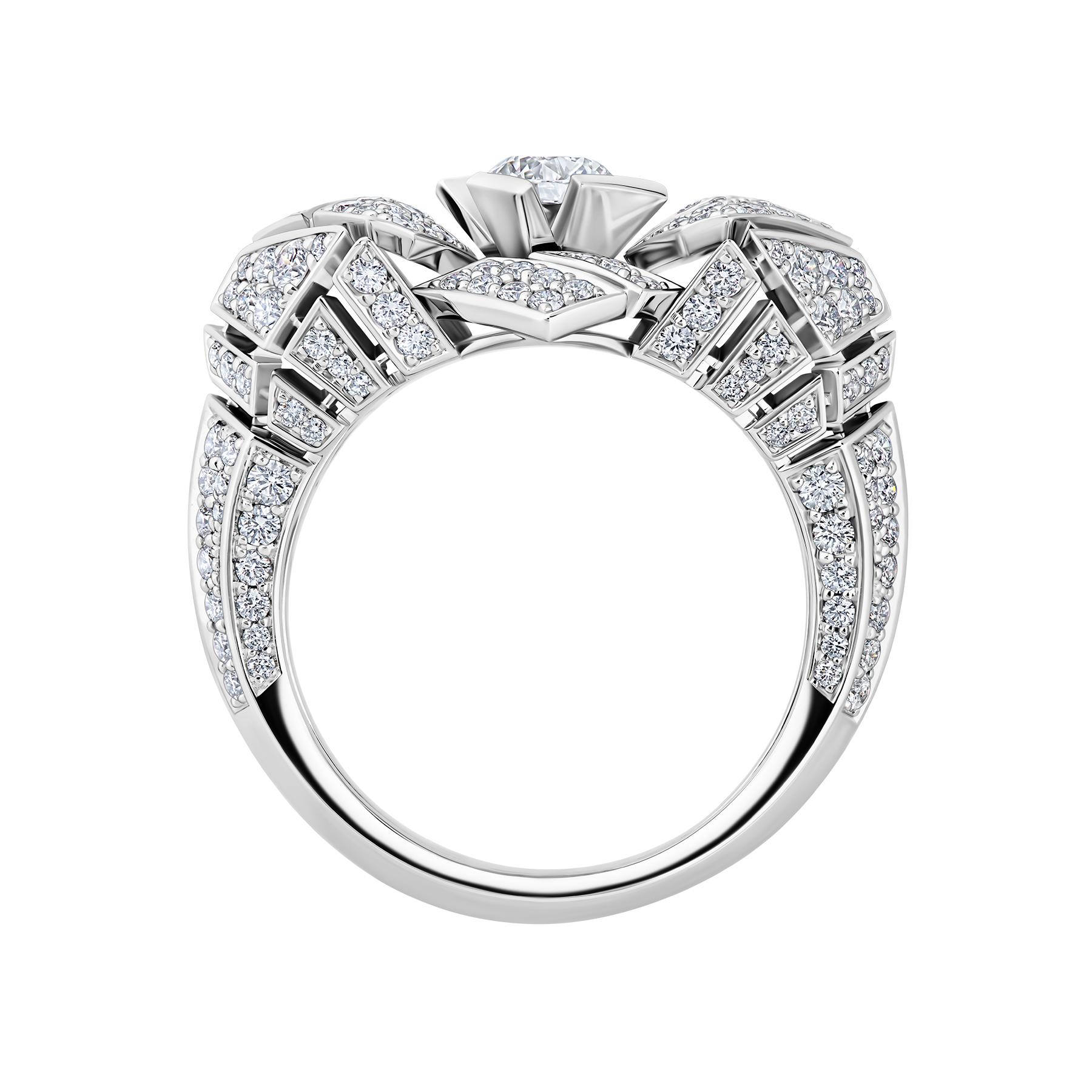 Кольцо с бриллиантами, белое золото