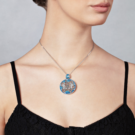 Подвес с бриллиантом, белое золото, н.керамика 2