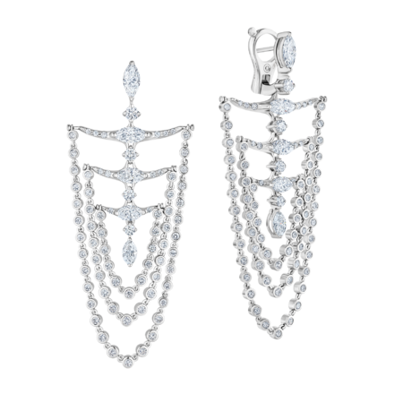 Серьги с бриллиантами, белое золото