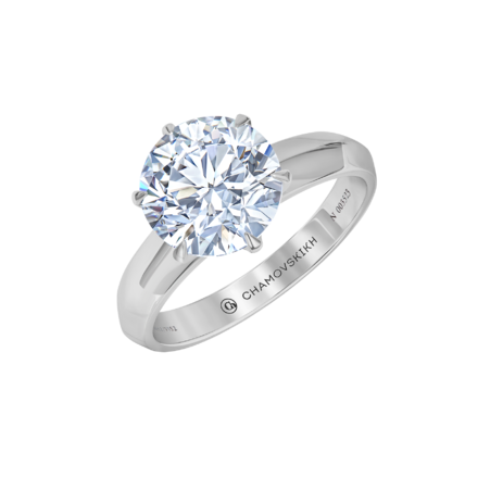 Кольцо с бриллиантом, белое золото