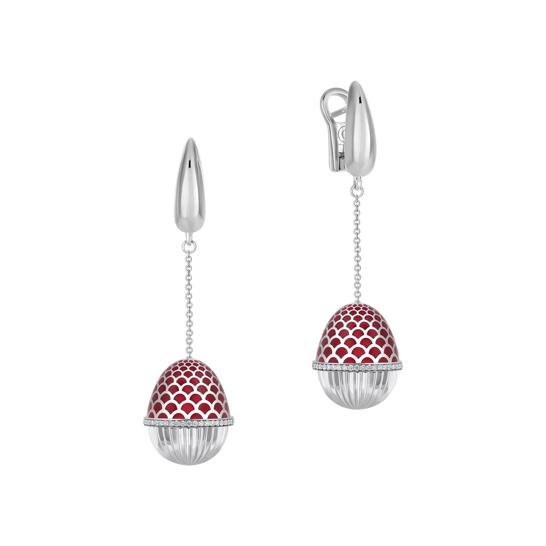 Серьги с бриллиантами, белое золото, н.керамика