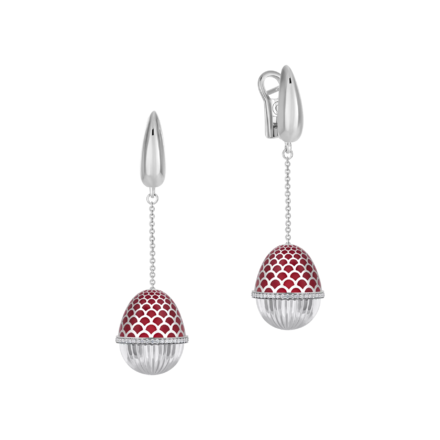 Серьги с бриллиантами, белое золото, н.керамика