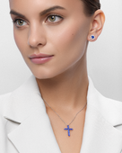 Колье с сапфирами, белое золото