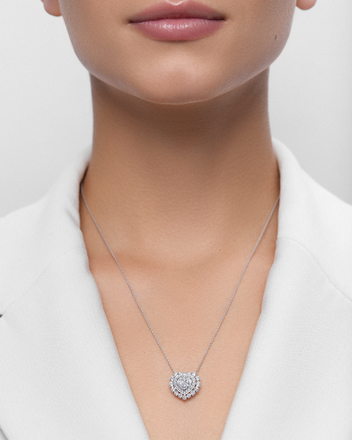 Колье с бриллиантами, белое золото 2