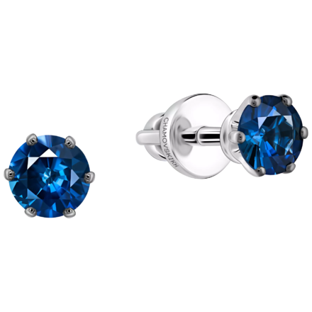 Пусеты с сапфирами, белое золото, н.керамика