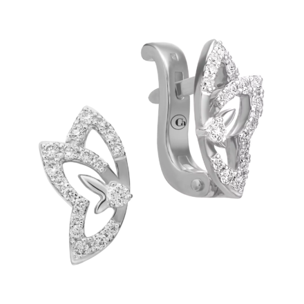 Серьги с бриллиантами, белое золото