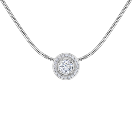 Колье с бриллиантами, белое золото