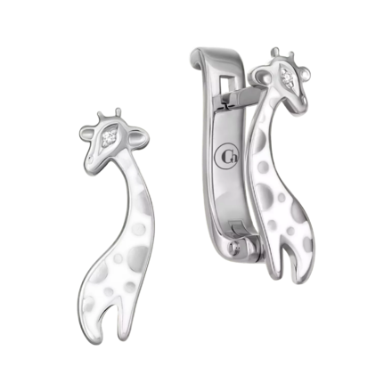 Серьги с бриллиантами, белое золото, н.керамика