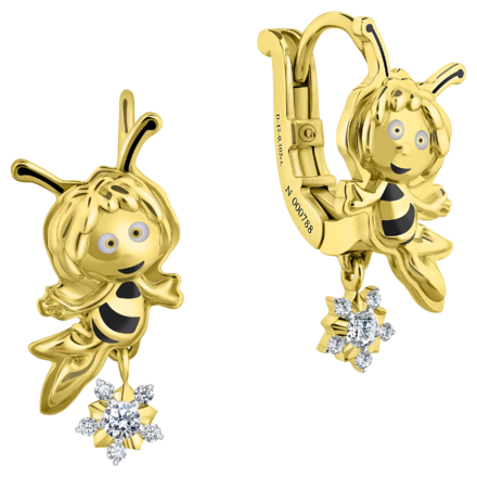 Серьги с бриллиантами, желтое золото, н.керамика