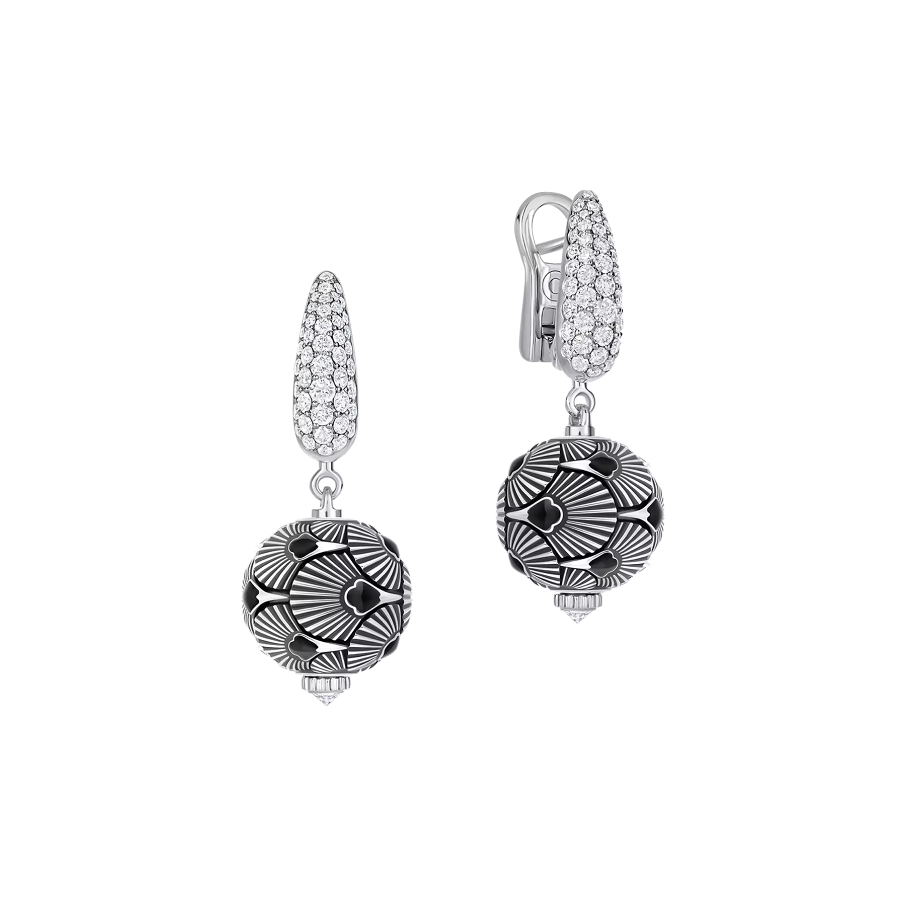 Серьги с бриллиантами, белое золото, н.керамика