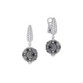 Серьги с бриллиантами, белое золото, н.керамика