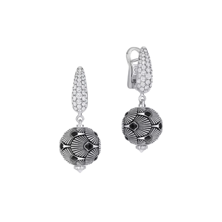 Серьги с бриллиантами, белое золото, н.керамика