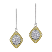 Серьги с бриллиантами, жёлтое и белое золото