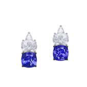 Серьги с танзанитами и бриллиантами, белое золото