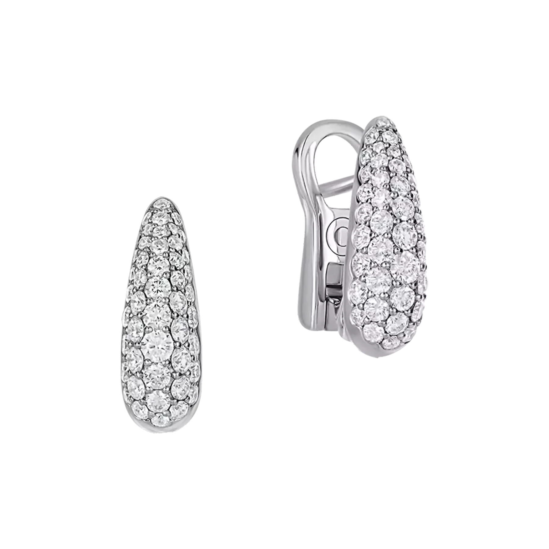 Серьги с бриллиантами, белое золото