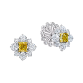 Пусеты с бриллиантами, белое золото