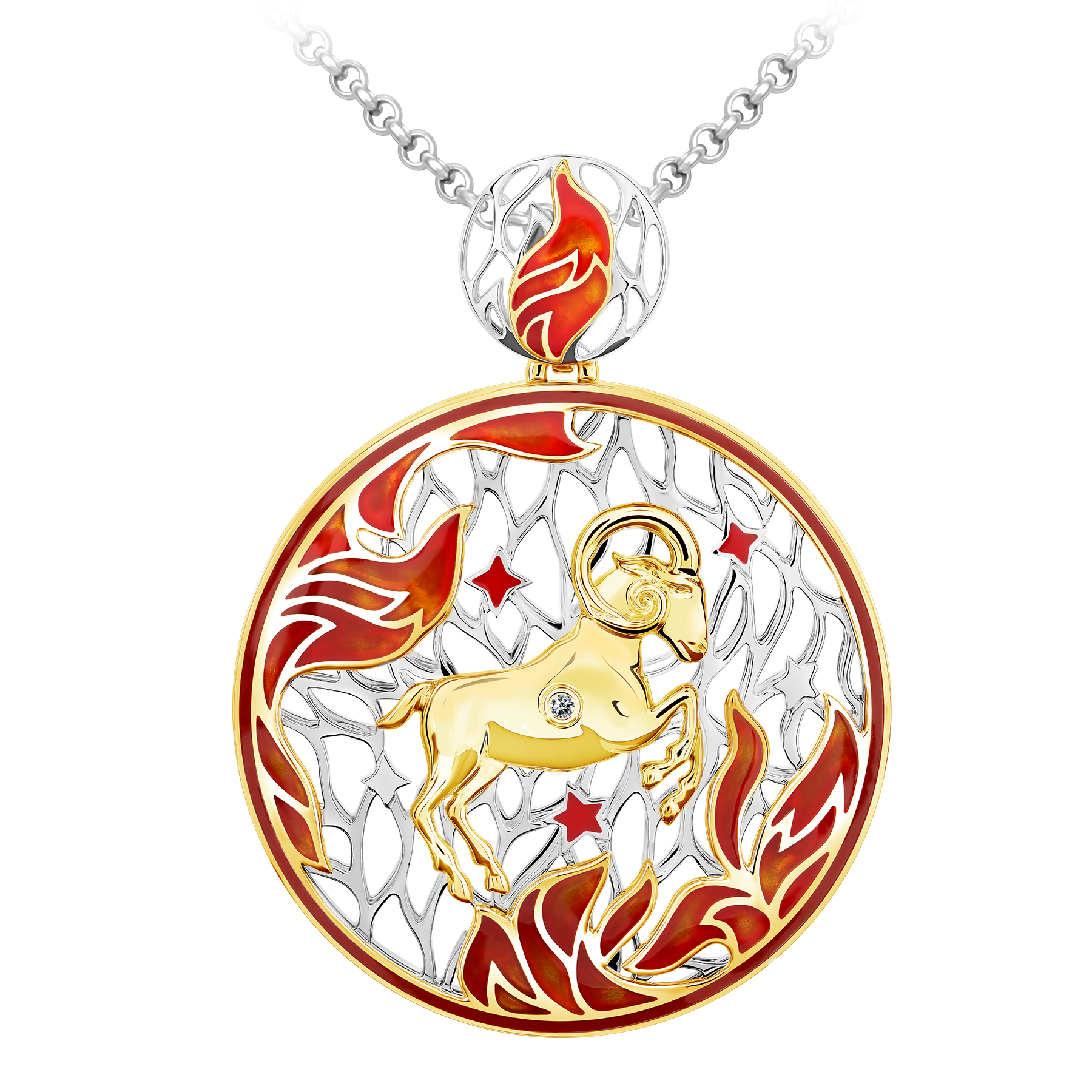 Подвес с бриллиантом, белое золото, н.керамика