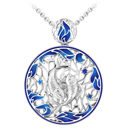 Подвес с бриллиантом, белое золото, н.керамика