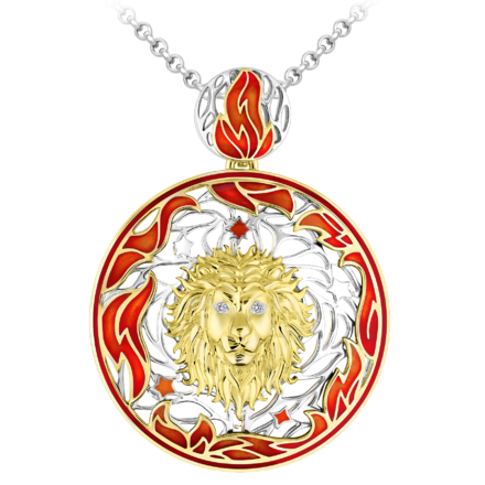 Подвес с бриллиантами, белое и жёлтое золото, н.керамика