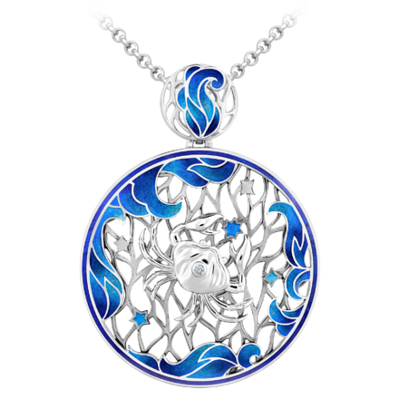 Подвес с бриллиантом, белое золото, н.керамика