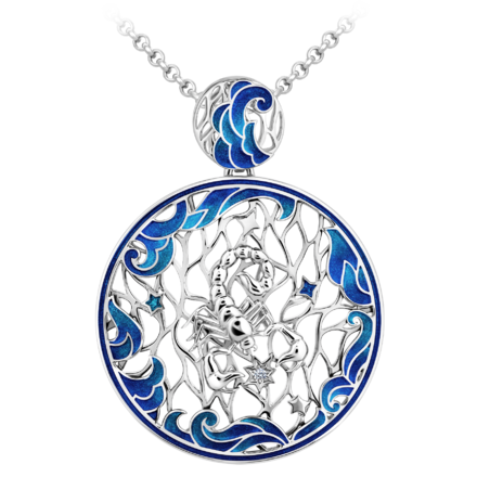 Подвес с бриллиантом, белое золото, н.керамика