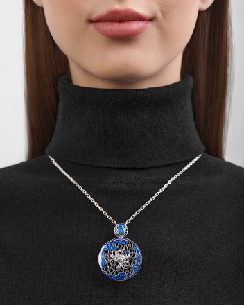 Подвес с бриллиантом, белое золото, н.керамика 2