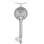 Подвес с рубином и бриллиантами, белое и жёлтое золото