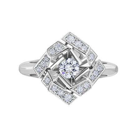 Кольцо с бриллиантами, белое золото 2