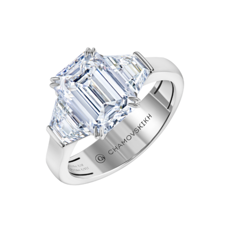 Кольцо с бриллиантами, белое золото