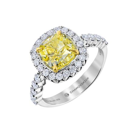 Кольцо с бриллиантами, белое золото