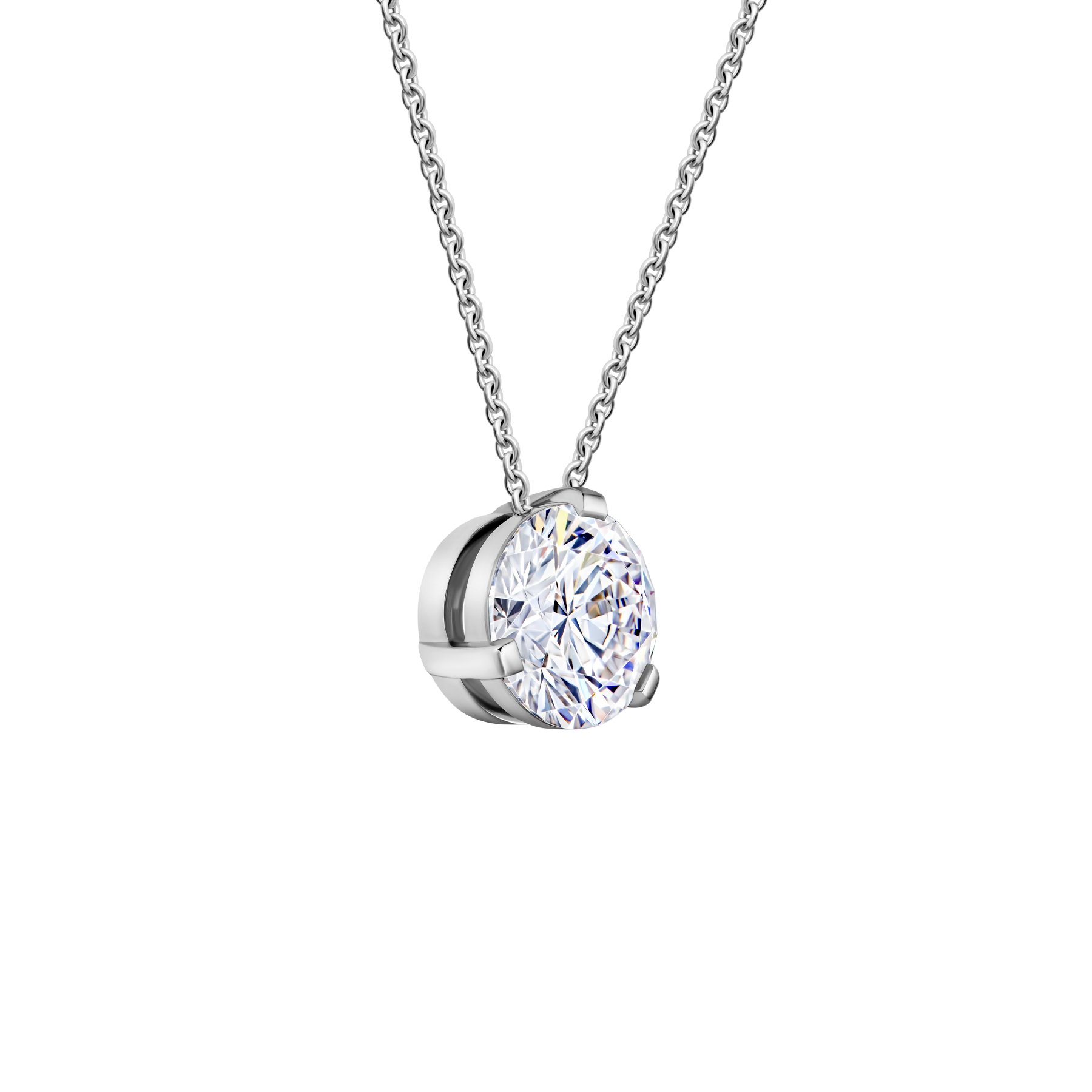 Колье с бриллиантами, белое золото