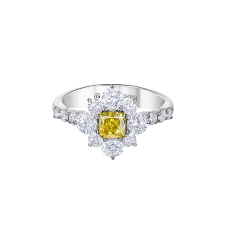 Кольцо с бриллиантами, белое золото 2