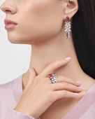 Серьги с турмалинами и бриллиантами, белое золото