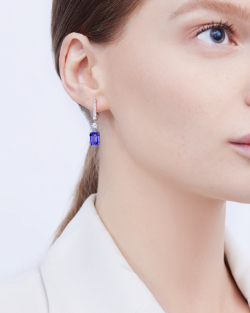 Серьги с танзанитами и бриллиантами, белое золото 3