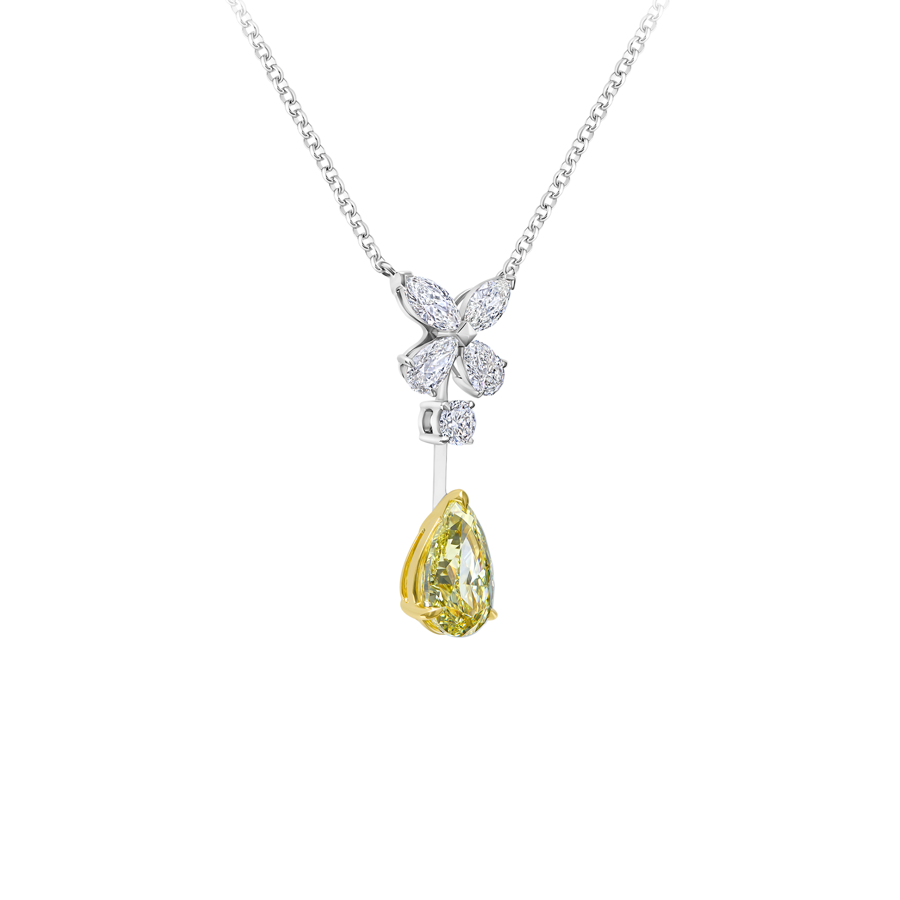 Колье с бриллиантами, белое золото