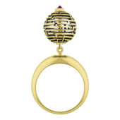 Кольцо с рубином, желтое золото