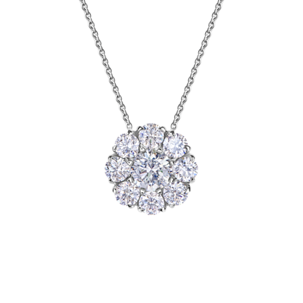 Колье с бриллиантами, белое золото