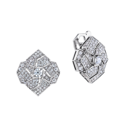 Серьги с бриллиантами, белое золото