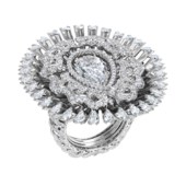 Кольцо с бриллиантами, белое золото