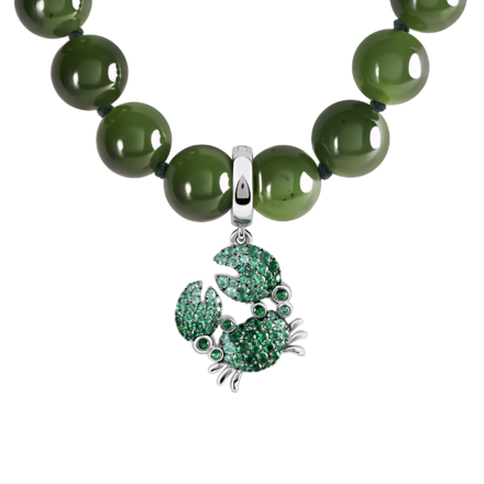 Подвес с изумрудами, белое золото, н.керамика