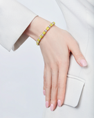 Браслет с бриллиантами, белое и желтое золото