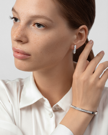 Браслет с бриллиантами, белое золото 2