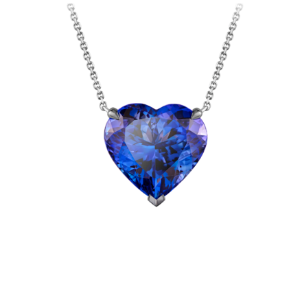 Колье с танзанитом и бриллиантами, белое золото