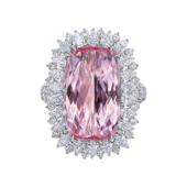 Кольцо с морганитом и бриллиантами, белое золото