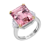 Кольцо с морганитом и бриллиантами, белое золото
