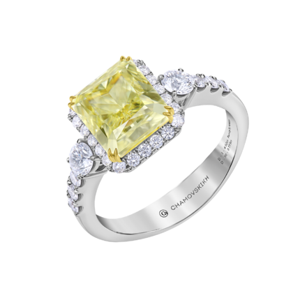 Кольцо с бриллиантами, белое золото