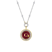 Колье с бриллиантами, н.керамика, белое и желтое золото