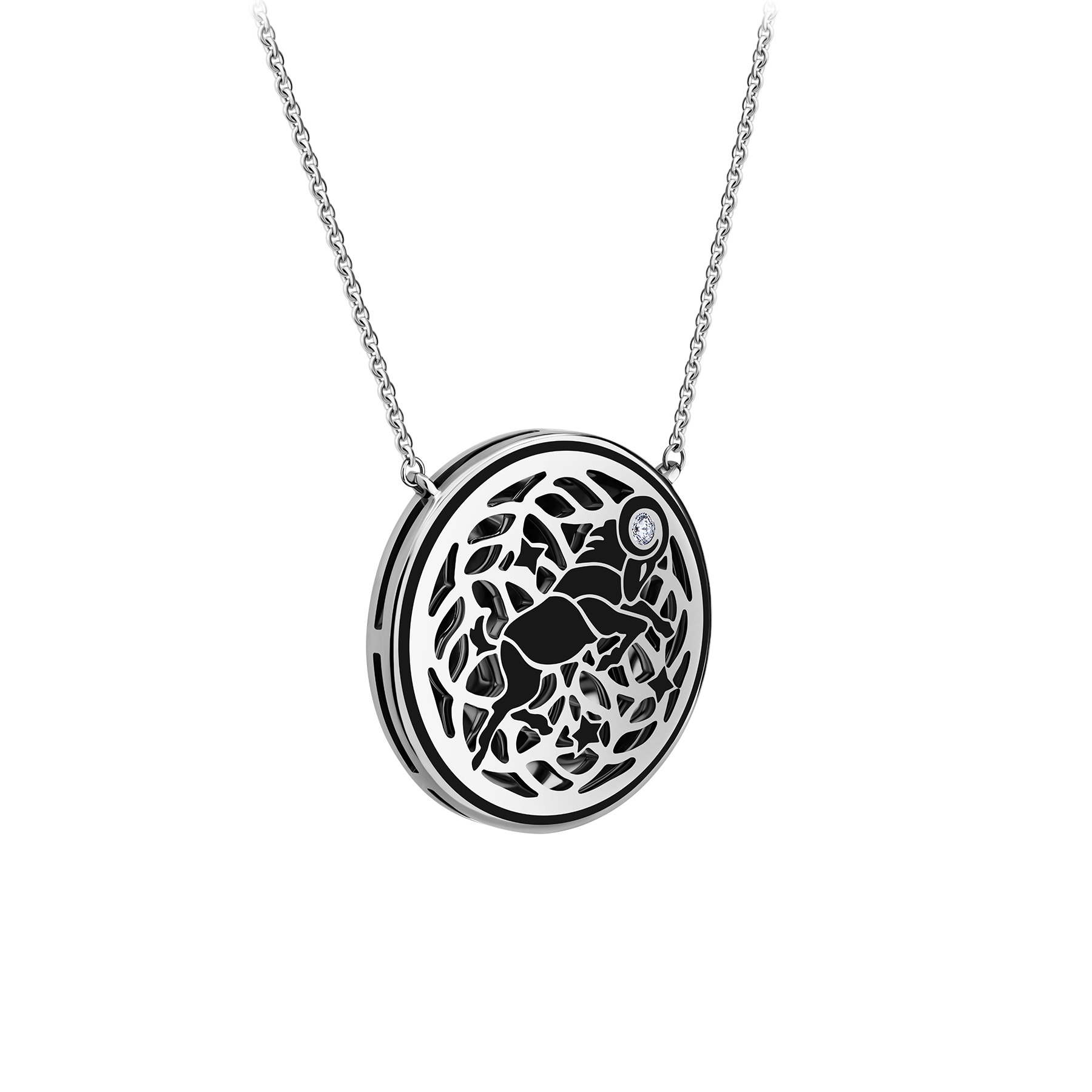 Колье с рубинами и бриллантами, белое золото