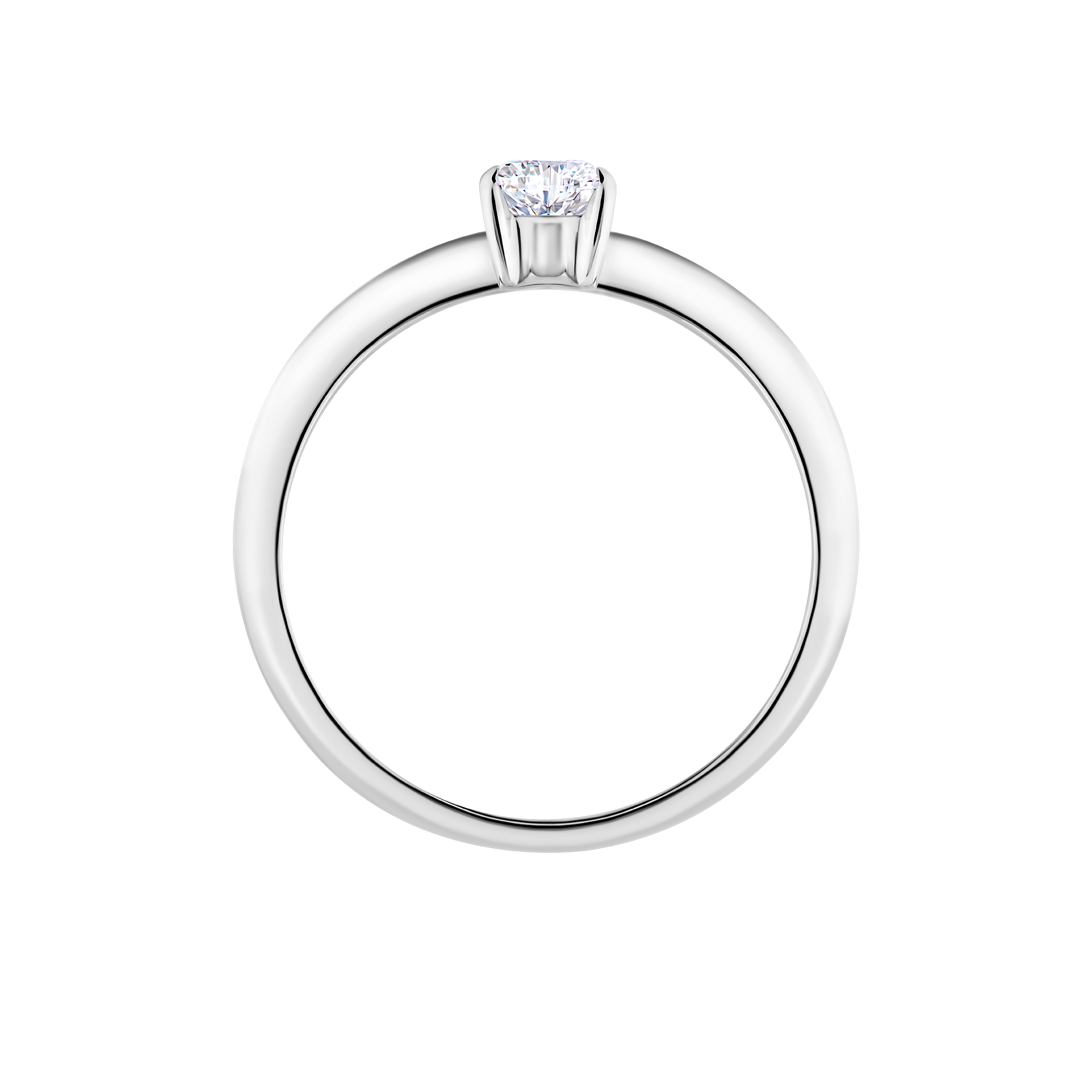 Кольцо с бриллиантом, белое золото