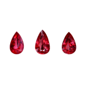 Сет из трех рубинов MOZAMBIQUE, Груша 2,01 ct/ 2,02 ct/ 2,25 ct